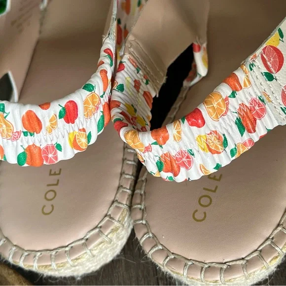 Cole Haan Pinch Sandals Marine Classic Espadrilles Fruit Print Size 7.5 B - Picture 12 of 16